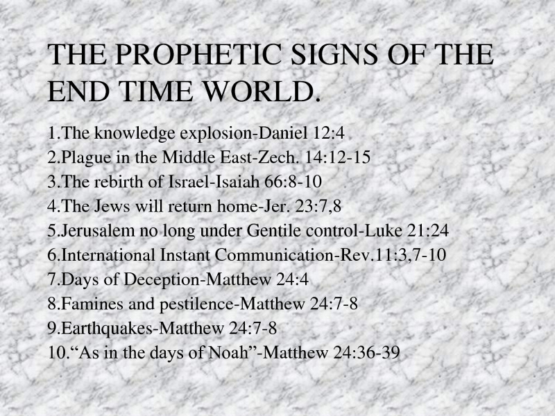 end time signs from various gospels